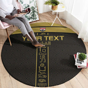 Egyptian Football Custom Round Carpet Yalla Masr - Black Ver