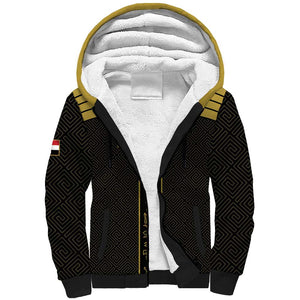 Egyptian Football Custom Sherpa Hoodie Yalla Masr - Black Ver