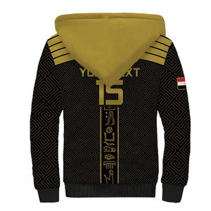 Egyptian Football Custom Sherpa Hoodie Yalla Masr - Black Ver