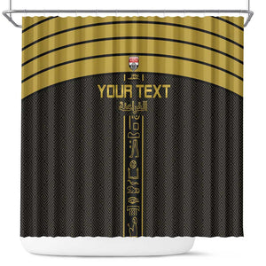 Egyptian Football Custom Shower Curtain Yalla Masr - Black Ver
