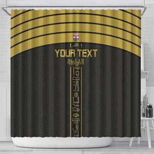 Egyptian Football Custom Shower Curtain Yalla Masr - Black Ver