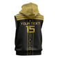 Egyptian Football Custom Sleeveless Hoodie Yalla Masr - Black Ver - African Pride