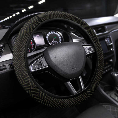 Egyptian Football Steering Wheel Cover Yalla Masr - Black Ver
