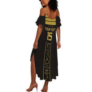 Egyptian Football Custom Summer Maxi Dress Yalla Masr - Black Ver