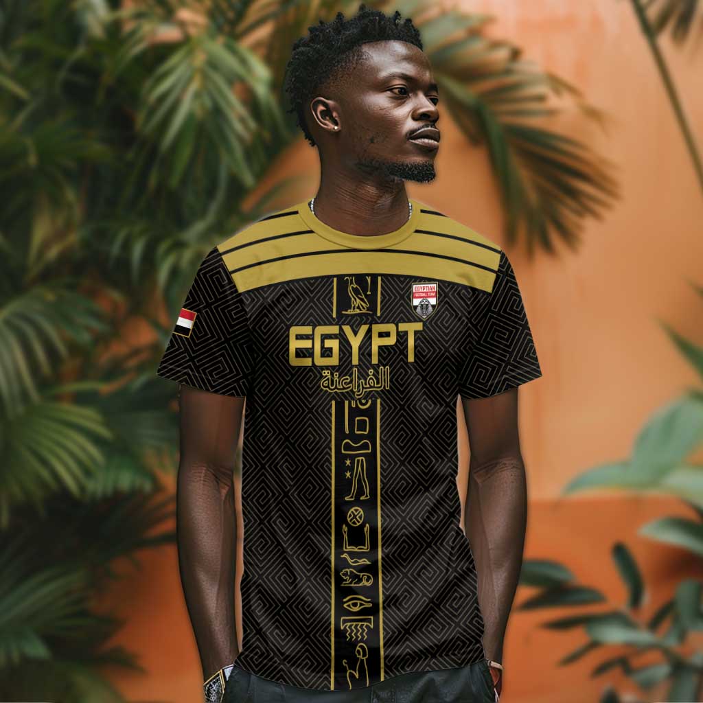 Egyptian Football Custom T shirt Yalla Masr - Black Ver