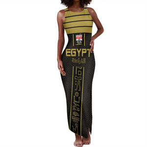 Egyptian Football Custom Tank Maxi Dress Yalla Masr - Black Ver