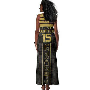 Egyptian Football Custom Tank Maxi Dress Yalla Masr - Black Ver