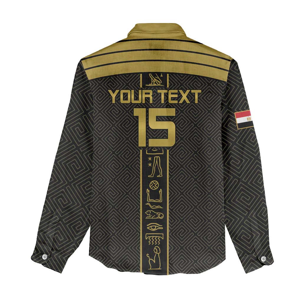 Egyptian Football Custom Women Casual Shirt Yalla Masr - Black Ver