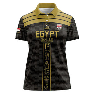 Egyptian Football Custom Women Polo Shirt Yalla Masr - Black Ver