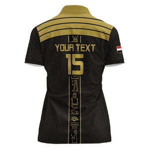 Egyptian Football Custom Women Polo Shirt Yalla Masr - Black Ver