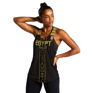 Egyptian Football Custom Women Racerback Tank Yalla Masr - Black Ver