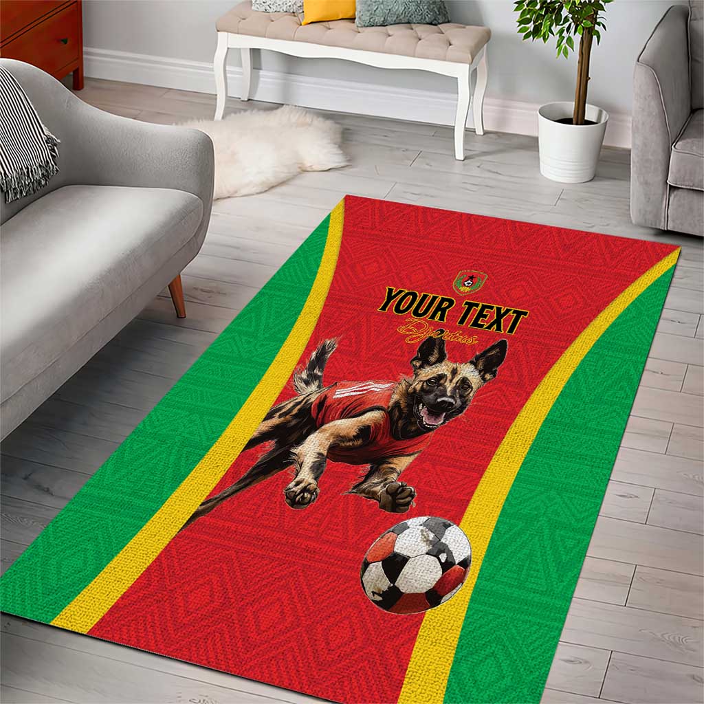 Custom Guinea-Bissau Football Area Rug Go Djurtus Go