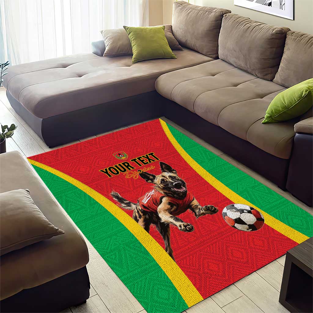 Custom Guinea-Bissau Football Area Rug Go Djurtus Go