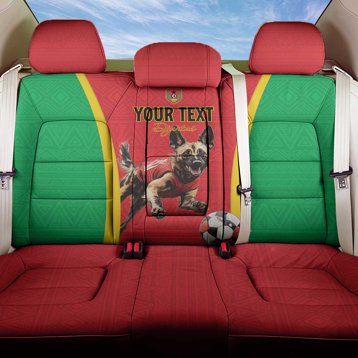 Custom Guinea-Bissau Football Back Car Seat Cover Go Djurtus Go