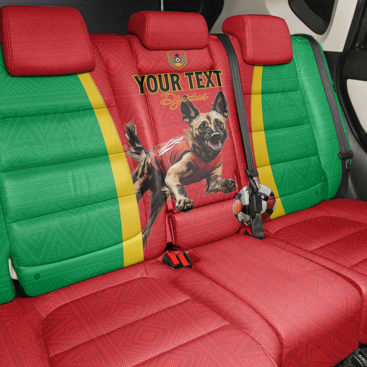 Custom Guinea-Bissau Football Back Car Seat Cover Go Djurtus Go