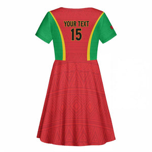 Custom Guinea-Bissau Football Kid Short Sleeve Dress Go Djurtus Go