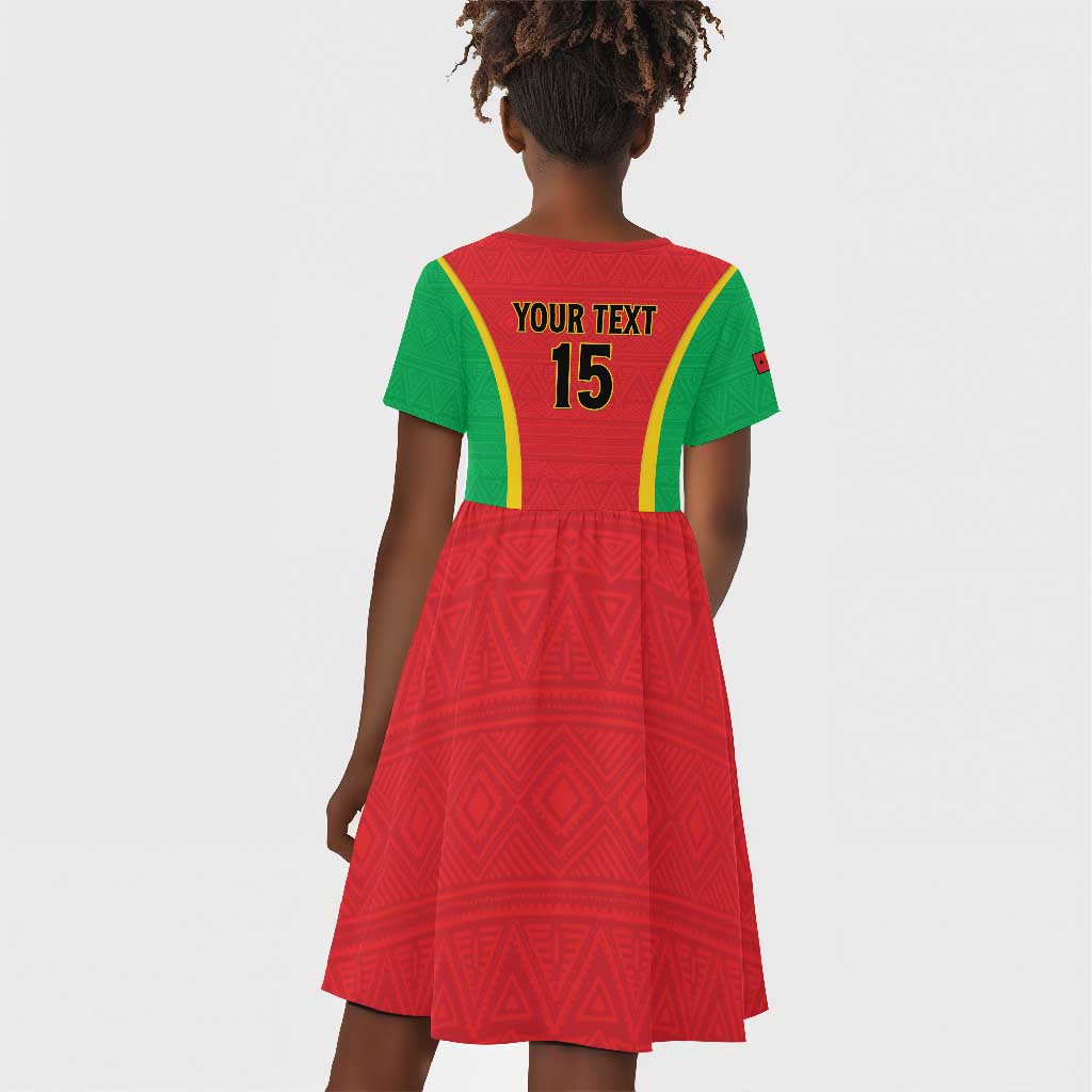 Custom Guinea-Bissau Football Kid Short Sleeve Dress Go Djurtus Go