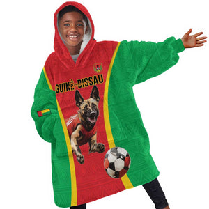 Custom Guinea-Bissau Football Kid Wearable Blanket Hoodie Go Djurtus Go