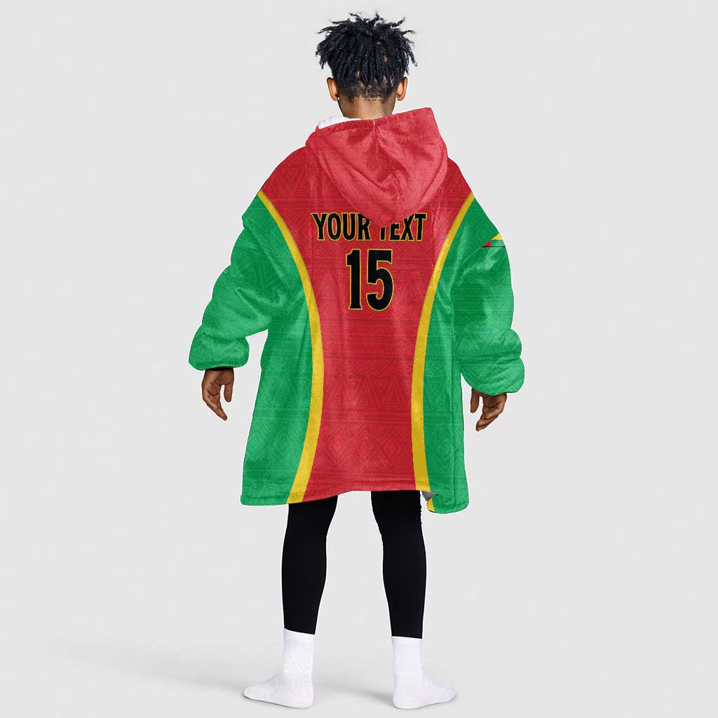 Custom Guinea-Bissau Football Kid Wearable Blanket Hoodie Go Djurtus Go