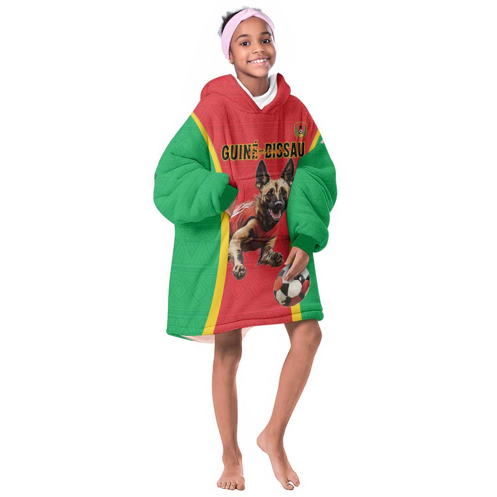 Custom Guinea-Bissau Football Kid Wearable Blanket Hoodie Go Djurtus Go
