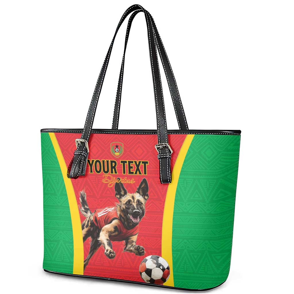 Custom Guinea-Bissau Football Leather Tote Bag Go Djurtus Go