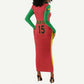 Custom Guinea-Bissau Football Long Sleeve Bodycon Dress Go Djurtus Go LT15