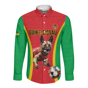 Custom Guinea-Bissau Football Long Sleeve Button Shirt Go Djurtus Go
