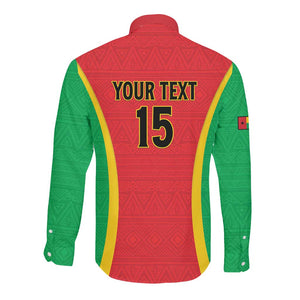Custom Guinea-Bissau Football Long Sleeve Button Shirt Go Djurtus Go