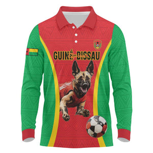 Custom Guinea-Bissau Football Long Sleeve Polo Shirt Go Djurtus Go