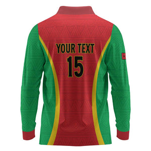 Custom Guinea-Bissau Football Long Sleeve Polo Shirt Go Djurtus Go