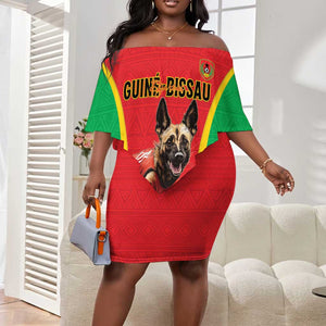 Custom Guinea-Bissau Football Off Shoulder Short Dress Go Djurtus Go
