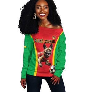 Custom Guinea-Bissau Football Off Shoulder Sweater Go Djurtus Go