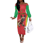 Custom Guinea-Bissau Football Off The Shoulder Long Sleeve Dress Go Djurtus Go