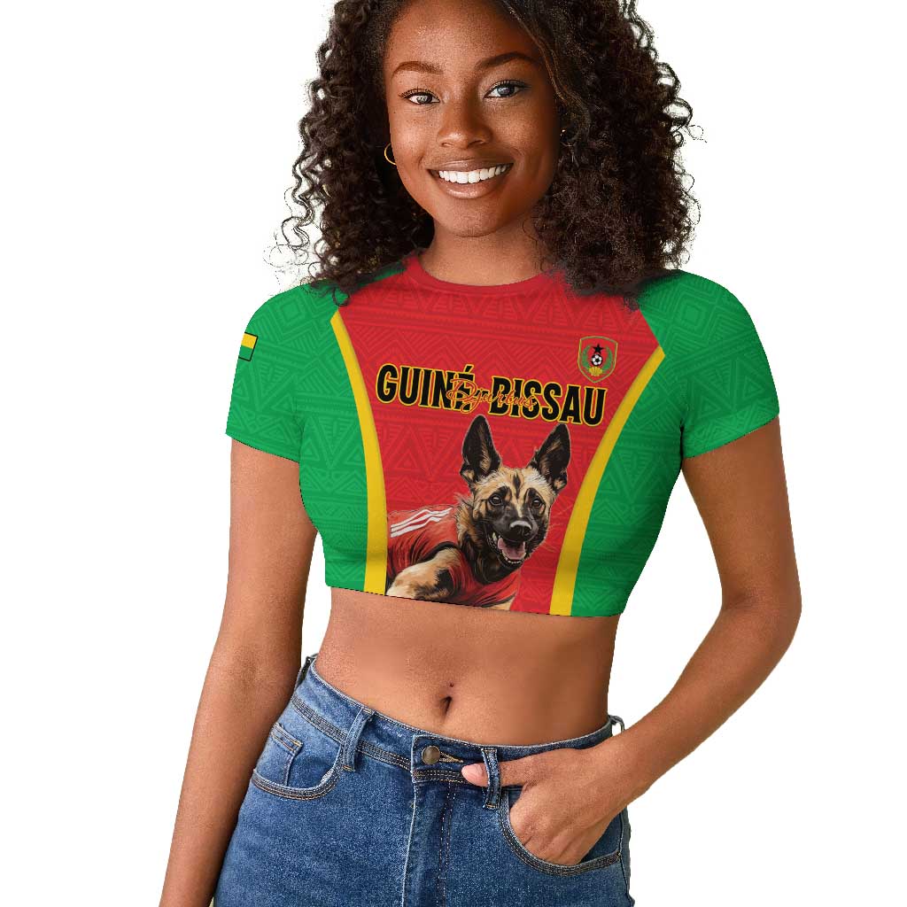 Custom Guinea-Bissau Football Raglan Cropped T shirt Go Djurtus Go
