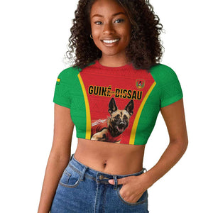 Custom Guinea-Bissau Football Raglan Cropped T shirt Go Djurtus Go