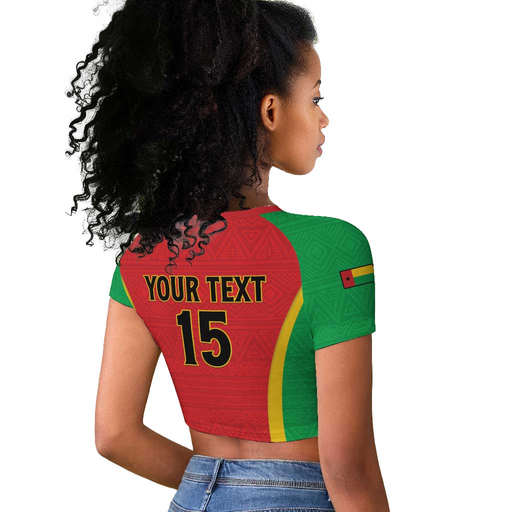 Custom Guinea-Bissau Football Raglan Cropped T shirt Go Djurtus Go