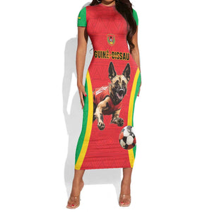 Custom Guinea-Bissau Football Short Sleeve Bodycon Dress Go Djurtus Go LT15