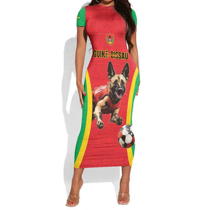 Custom Guinea-Bissau Football Short Sleeve Bodycon Dress Go Djurtus Go LT15