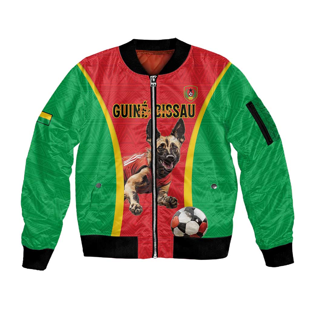 Custom Guinea-Bissau Football Sleeve Zip Bomber Jacket Go Djurtus Go