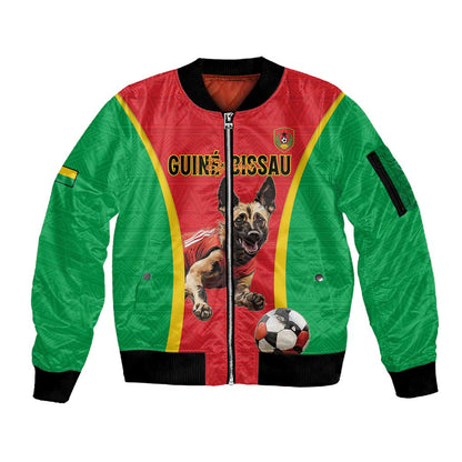 Custom Guinea-Bissau Football Sleeve Zip Bomber Jacket Go Djurtus Go