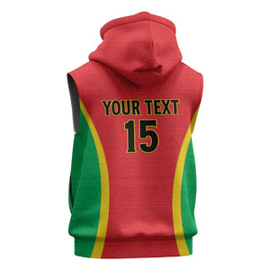 Custom Guinea-Bissau Football Sleeveless Zip Hoodie Go Djurtus Go - African Pride