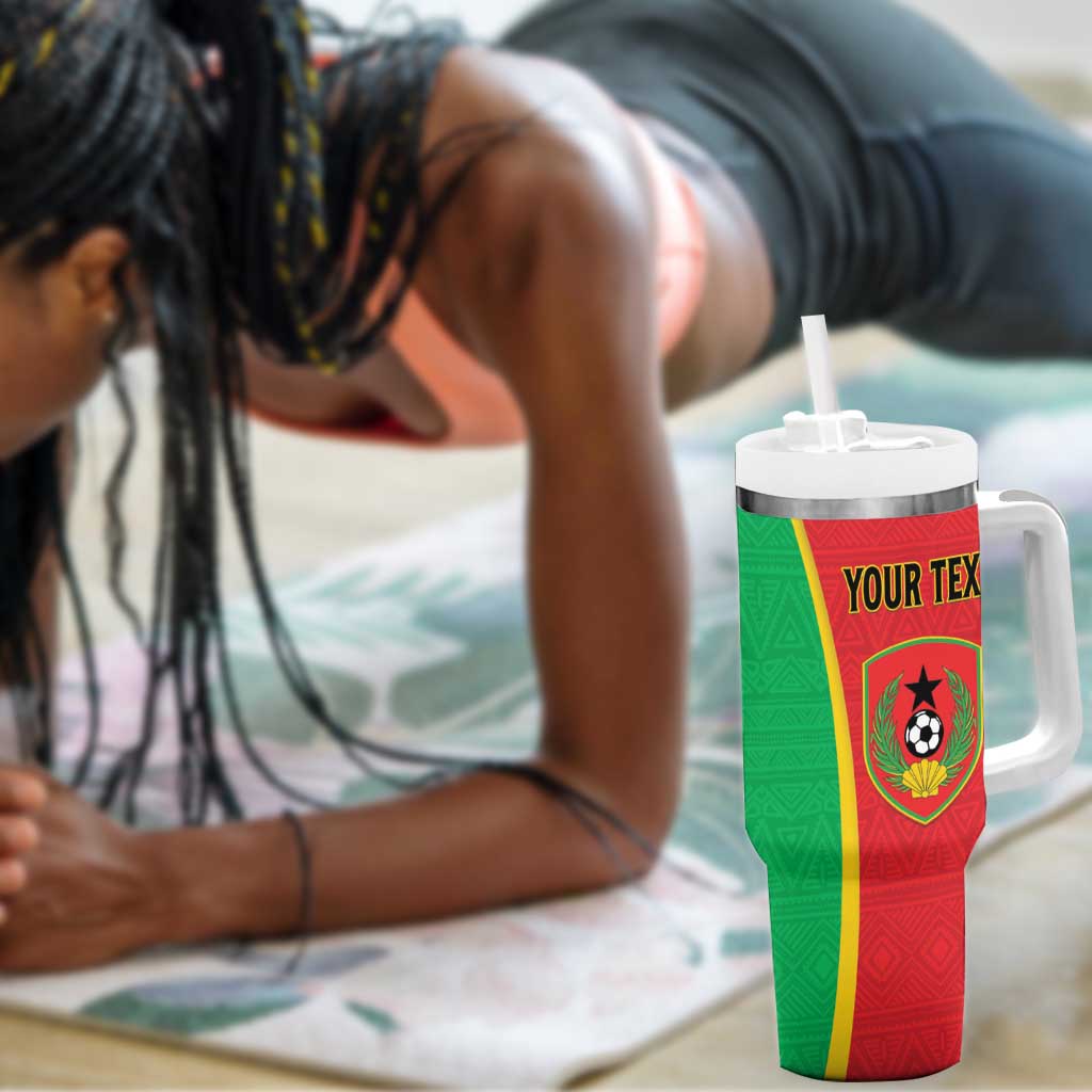 Custom Guinea-Bissau Football Tumbler With Handle Go Djurtus Go