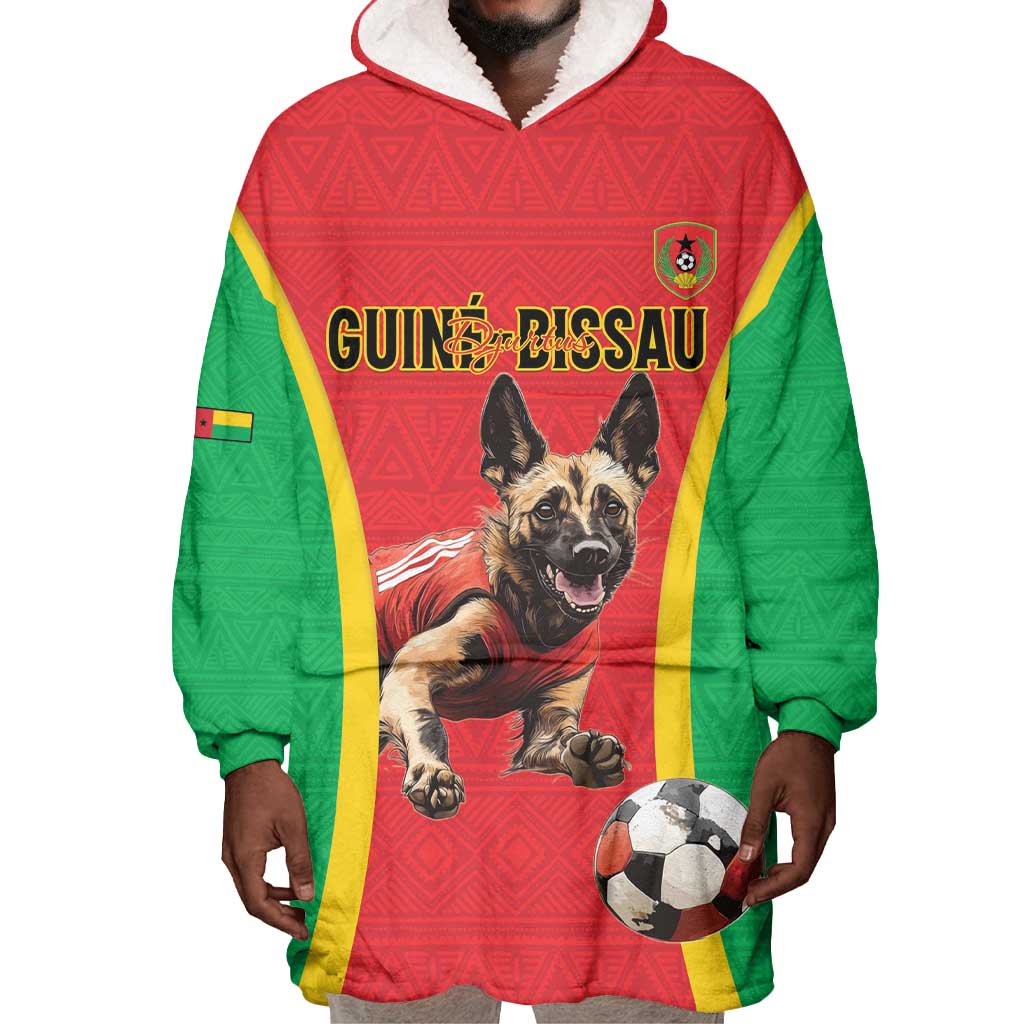 Custom Guinea-Bissau Football Wearable Blanket Hoodie Go Djurtus Go