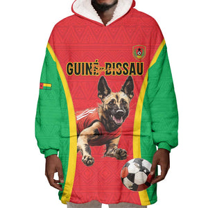 Custom Guinea-Bissau Football Wearable Blanket Hoodie Go Djurtus Go