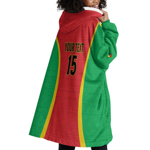 Custom Guinea-Bissau Football Wearable Blanket Hoodie Go Djurtus Go