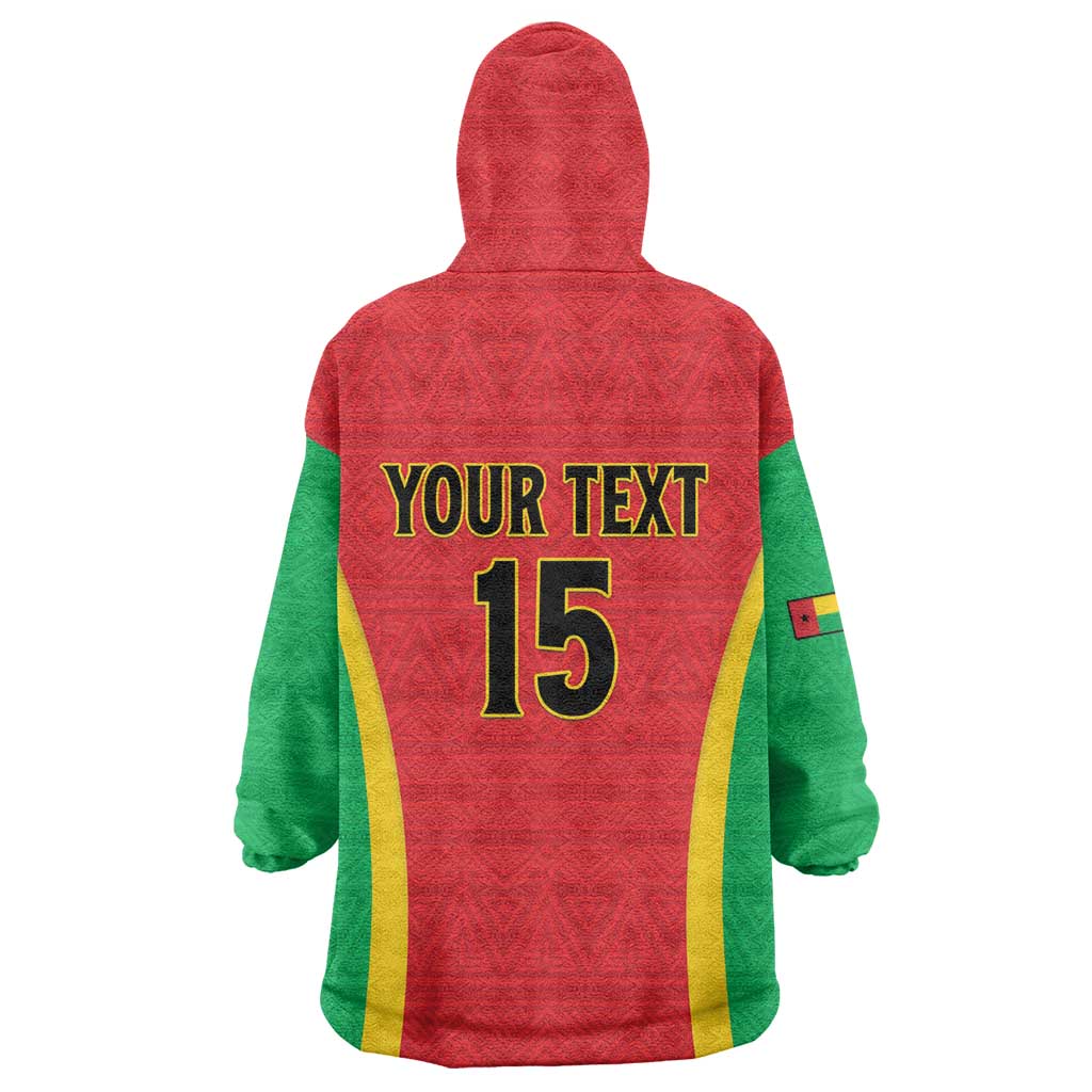 Custom Guinea-Bissau Football Wearable Blanket Hoodie Go Djurtus Go