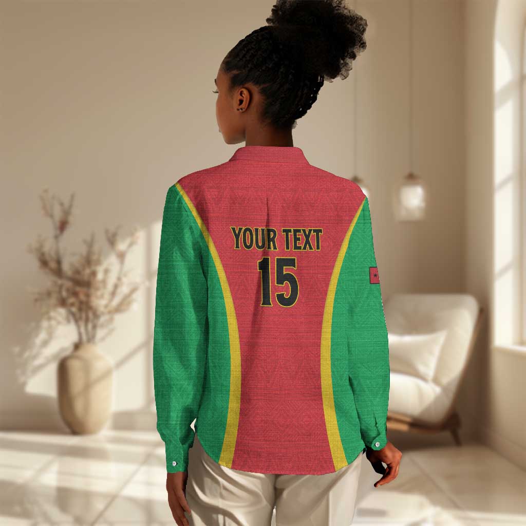 Custom Guinea-Bissau Football Women Casual Shirt Go Djurtus Go