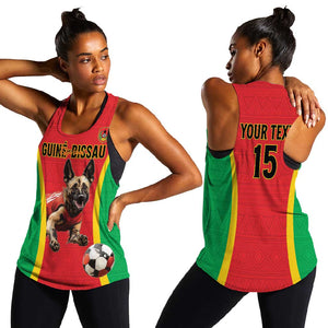Custom Guinea-Bissau Football Women Racerback Tank Go Djurtus Go