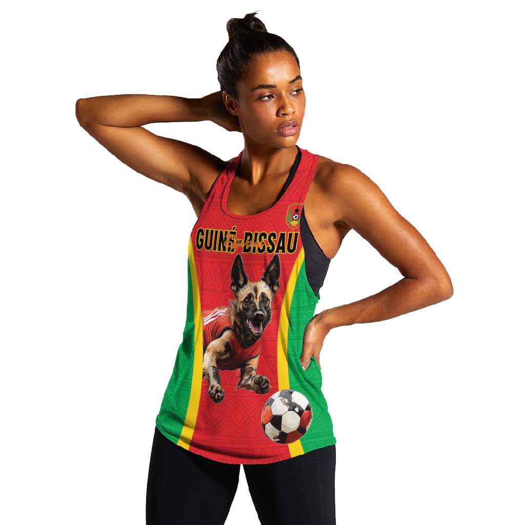 Custom Guinea-Bissau Football Women Racerback Tank Go Djurtus Go