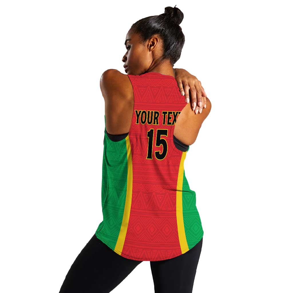 Custom Guinea-Bissau Football Women Racerback Tank Go Djurtus Go